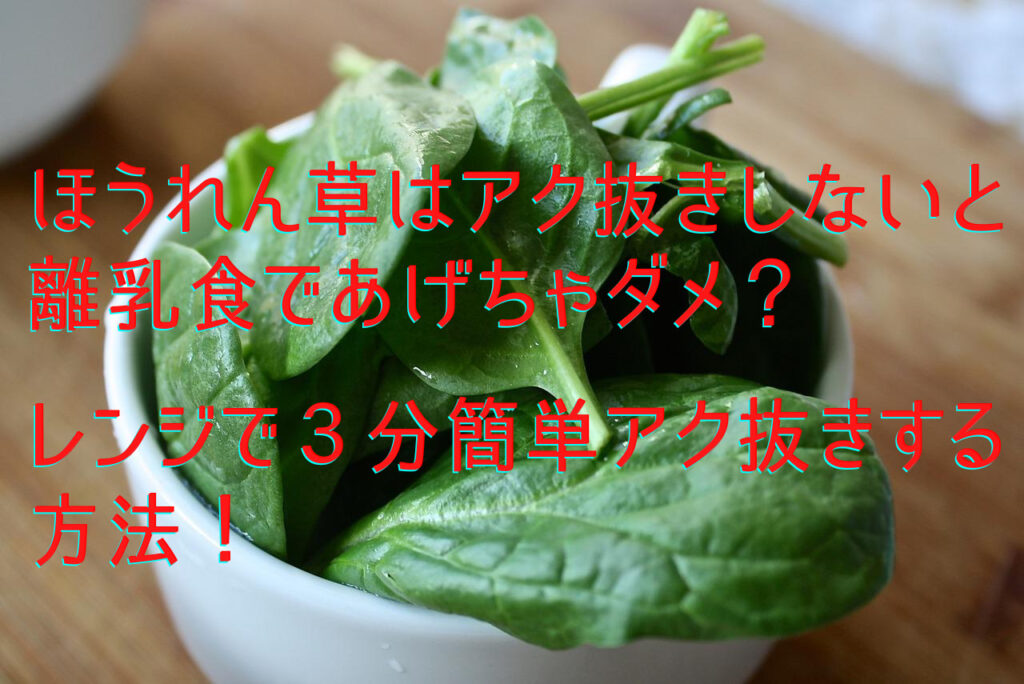 ほうれん草はアク抜きしないと離乳食であげない方が良い 時間がなくてもレンジで簡単にできる Sakusaku情報局